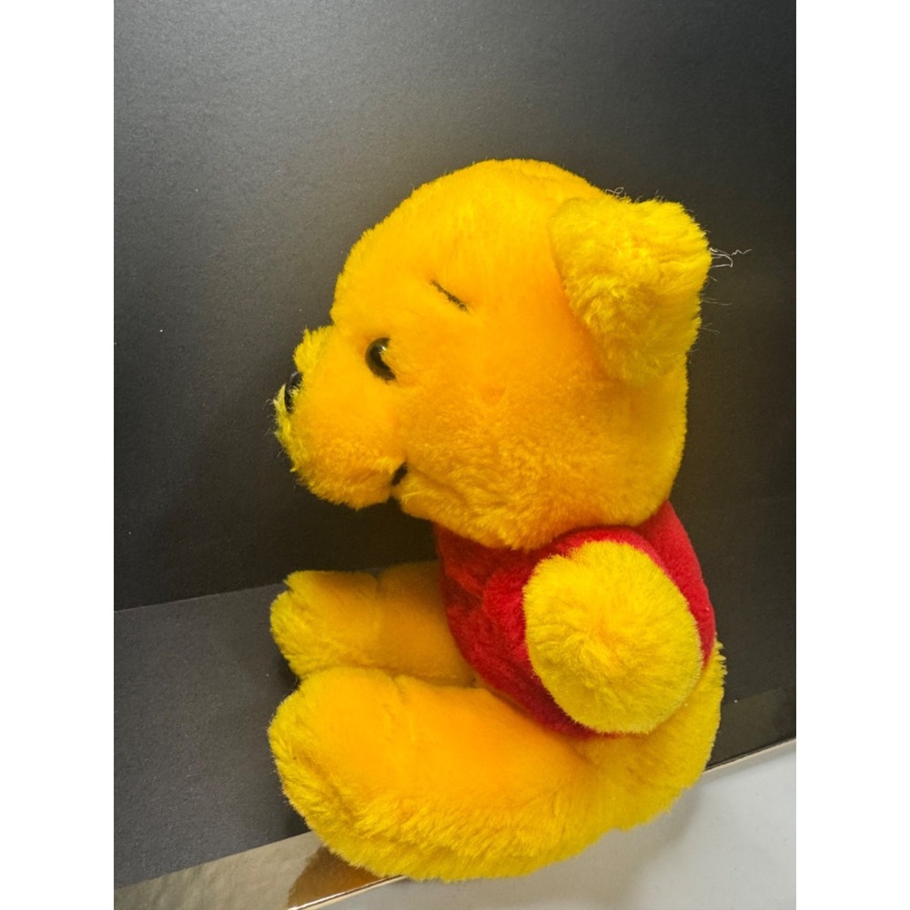 Vintage Disney Winnie the Pooh Plush Bear 9" Classic Red Shirt Stuffed Animal - Picture 6 of 7